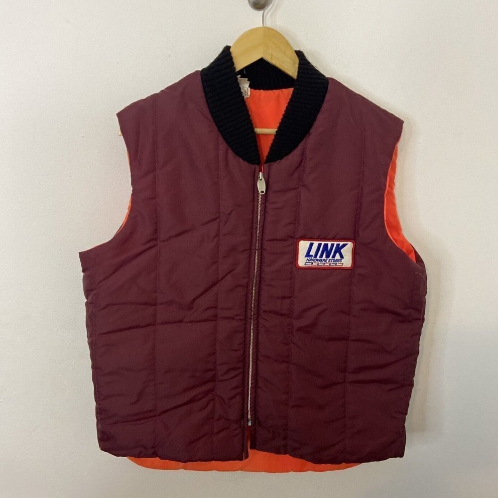 Links Hardware‎ Vintage Men L Vest Maroon Patch